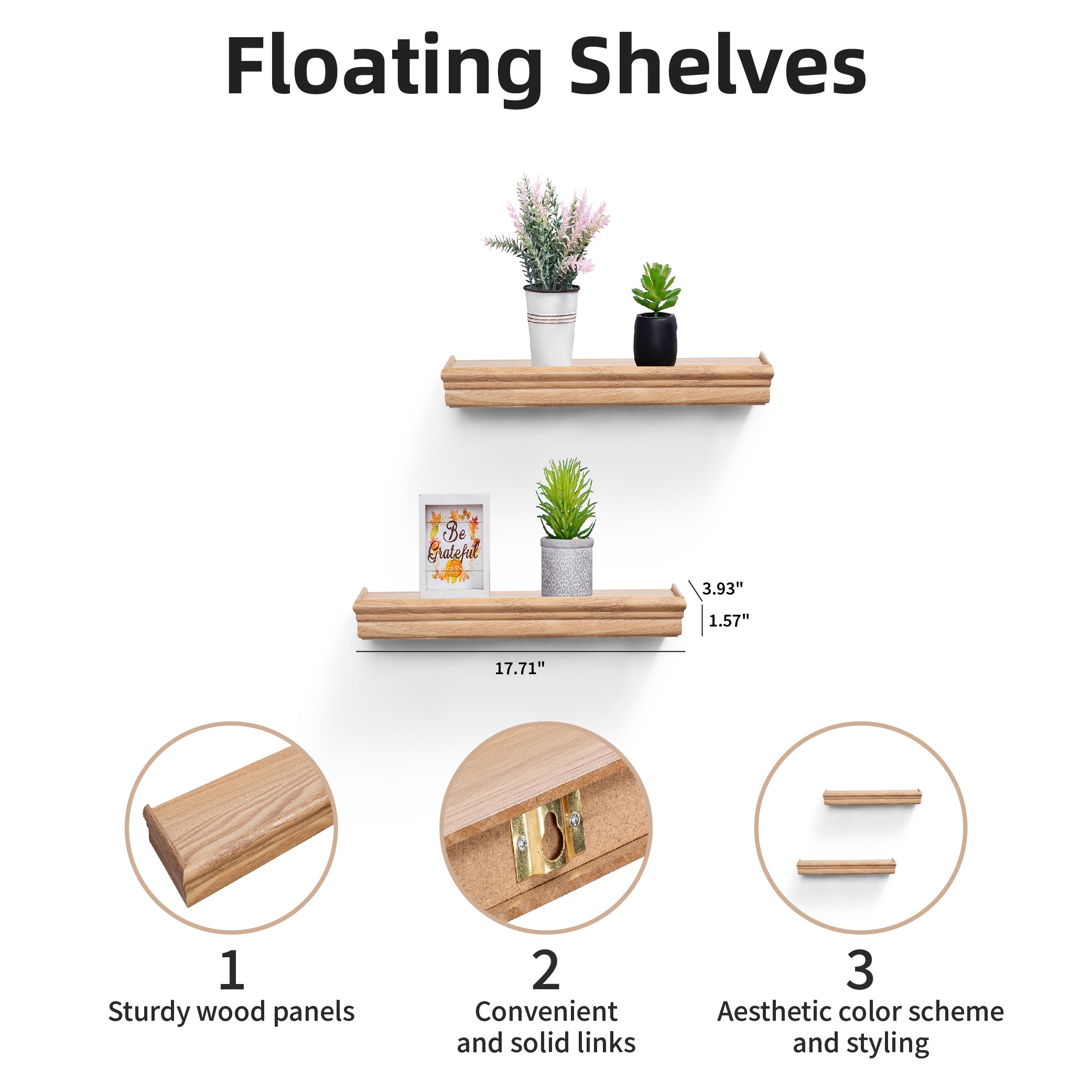 Floating Shelves Wall Mounted Wood Shelves For Home Decor_voghion.com